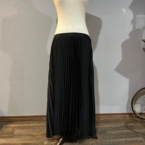 Mango Black Pleated Maxi Skirt